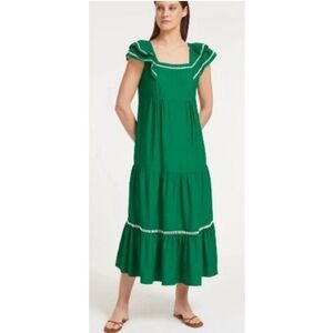 Cefinn Bella Midi Dress in Emerald Green Size US 2